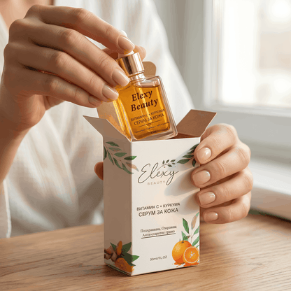 Серум с Куркума + Витамин C за Естествен Блясък