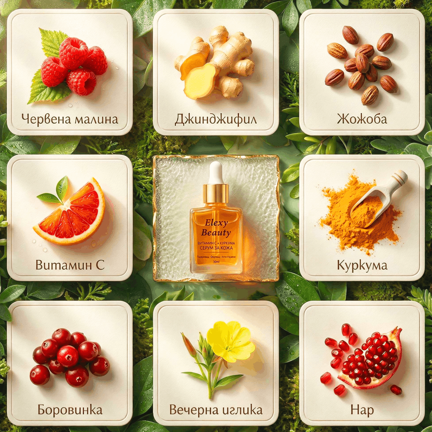 Серум с Куркума + Витамин C за Естествен Блясък